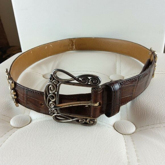 Lady Canterbury brown croco leather belt - Picture 1 of 16
